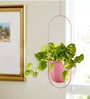 (1Pc) Pink Hanging Metal Plant Stand