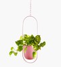 (1Pc) Pink Hanging Metal Plant Stand