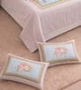 Pink Panel Design 180 TC Cotton King Bedhseet 2 pillow covers