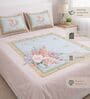 Pink Panel Design 180 TC Cotton King Bedhseet 2 pillow covers
