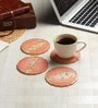 Set Of 4 Bright Pink Resin Petal Coaster