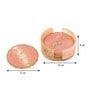 Set Of 4 Bright Pink Resin Petal Coaster