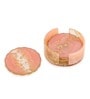 Set Of 4 Bright Pink Resin Petal Coaster