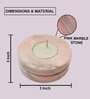 Pink Marble Table Tealight Holder With Candles
