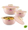 Pink Plastic & Steel 3Pcs Insulated Thermoware Casserole
