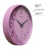 Pink Plastic 12-Inch Embossed Easy Numbers (Quartz Movement) Wall Clock
