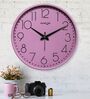 Pink Plastic 12-Inch Embossed Easy Numbers (Quartz Movement) Wall Clock