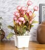 Pink Plastic Artificial Flower Pot