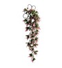 Pink Plastic Artificial Leaf Vine With Metal Wall Stand