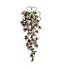 Pink Plastic Artificial Leaf Vine With Metal Wall Stand