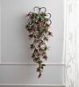 Pink Plastic Artificial Leaf Vine With Metal Wall Stand