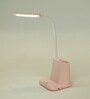 Dimmable Eye Protection LED Pink Shade Study Lamp with Plastic Base
