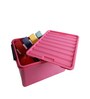 Pink Plastic Inplus Easy Clip Storage Box 40Ltr Desk Organizers