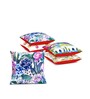 Pink Florals Poly Cotton 12 x 12 Inches Cushion Covers (Set of 5)