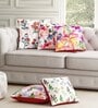 Multicolor Floral Poly Cotton 12 x 12 Inches Cushion Covers (Set of 5)