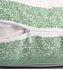 Green Polycotton Floral 12x18 inches Cushion Covers (Pack of 2)