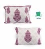 Pink Polycotton Floral 12x18 inches Cushion Covers (Pack of 2)