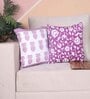 Pink Polycotton Floral 24x24 inches Cushion Covers (Pack of 2)