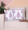 Pink Polycotton Floral 24x24 inches Cushion Covers (Pack of 2)