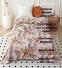 Beige Polycotton Floral 300 GSM Single Bed Reversible Quilted Comforter