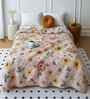 Pink Polycotton Floral 300 Gsm Soft Quilted Double Bed Comforter