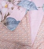Pink Polycotton Floral 350 GSM Double Bed Reversible Quilted Comforter