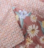 Pink Polycotton Floral 350 GSM Double Bed Reversible Quilted Comforter