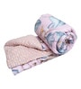 Pink Polycotton Floral 350 GSM Double Bed Reversible Quilted Comforter