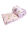 Pink Polycotton Floral 350 GSM Single Bed Reversible Quilted Comforter