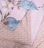 Pink Polycotton Floral 350 GSM Single Bed Reversible Quilted Comforter