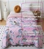 Pink Polycotton Floral 350 GSM Single Bed Reversible Quilted Comforter