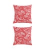 Pink Polycotton Floral 40x40 inches Cushion Covers Set of 2