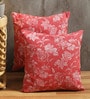 Pink Polycotton Floral 40x40 inches Cushion Covers Set of 2
