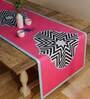 Floral (48x12) Pink & Black Poly Cotton Table Runner