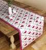Floral (48x12) White & Pink Poly Cotton Table Runner