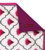 Floral (78x12) White & Pink Poly Cotton Table Runner