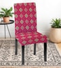 Pink Polycotton Geometric 14x18 Inches Chair Covers  (2 pieces)