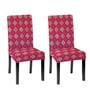Pink Polycotton Geometric 14x18 Inches Chair Covers  (2 pieces)