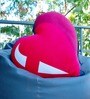Pink Polycotton Heart Shaped Cushion