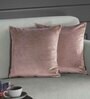 Pink Solid Poly Cotton 16 x 16 Inches Cushion Covers (Set of 2)