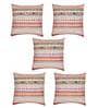 Pink Traditional Polyester 16 x 16 Inches Cushion Covers (Set of 5)