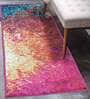 Pink Polyester 24 x 60 Inches Machine Made Floor Runner