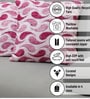 Pink Polyester Abstract 16x16 inches Cushion Covers Set of 5