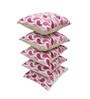 Pink Polyester Abstract 16x16 inches Cushion Covers Set of 5