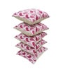 Pink Polyester Abstract 18x18 inches Cushion Covers Set of 5