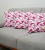Pink Polyester Abstract 20x20 inches Cushion Covers Set of 3