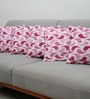 Pink Polyester Abstract 20x20 inches Cushion Covers Set of 5