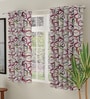 Pink Polyester Abstract 5ft Room Darkening Eyelet Window Curtains (2 Pc)