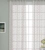 Pink Abstract Polyester 7 Ft Sheer Eyelet Door Curtain