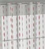 Pink Abstract Polyester 7 Ft Sheer Eyelet Door Curtain